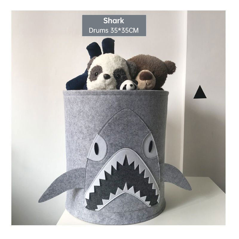 INS Cartoon Storage Basket Baby Dirty Clothes Basket Children's Toy Storage Bucket Felt Storage Bag Washable Clothes Storage