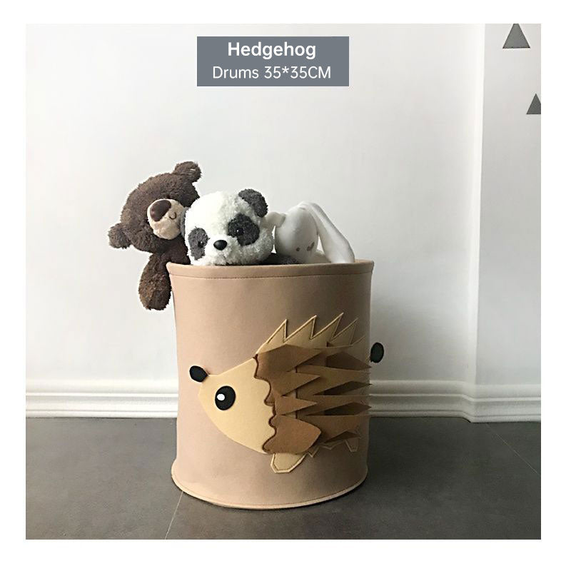 INS Cartoon Storage Basket Baby Dirty Clothes Basket Children's Toy Storage Bucket Felt Storage Bag Washable Clothes Storage