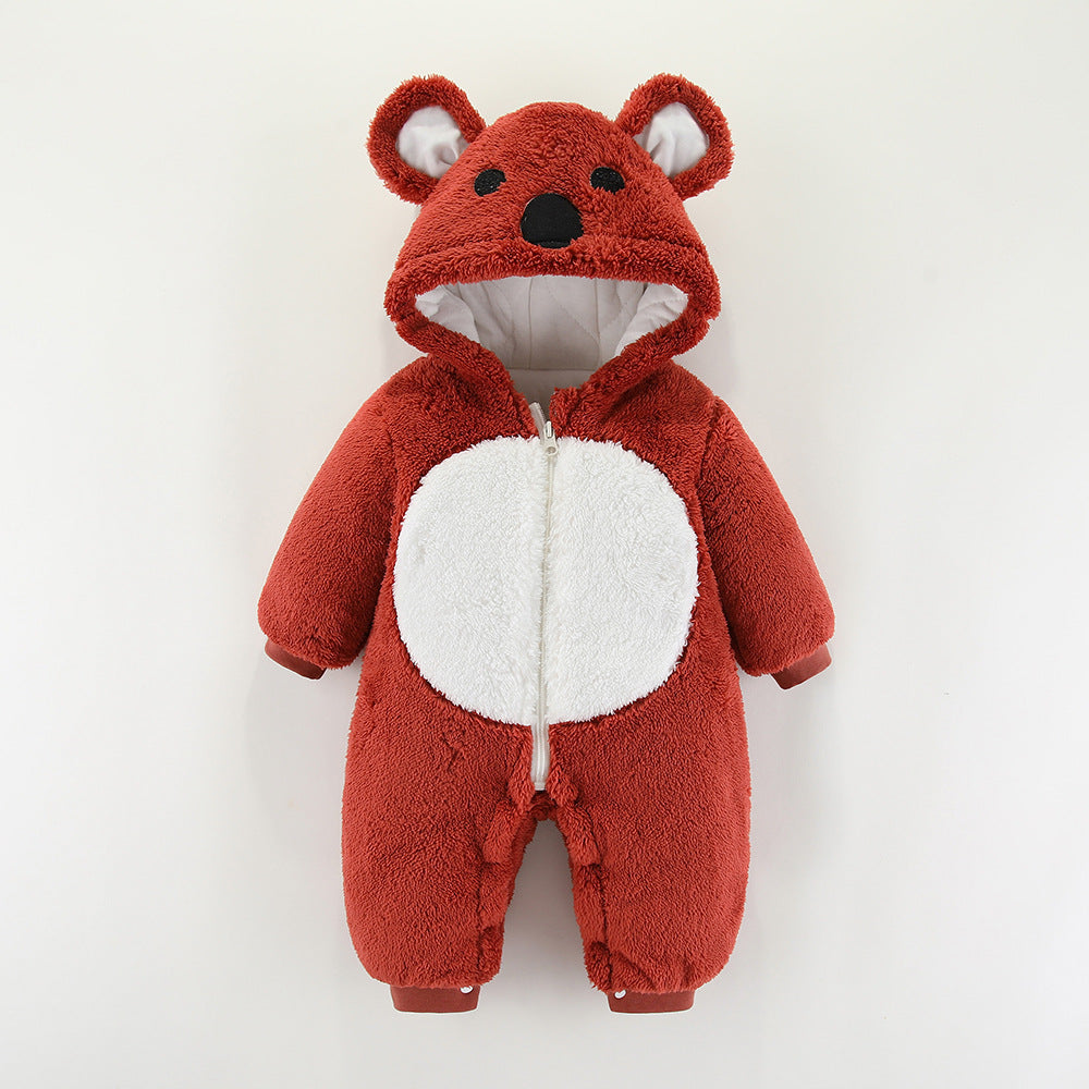 Baby Clothes Autumn And Winter Clothes One-Piece Thickened Romper Newborn Cotton Coat Outing Suit Hugging Clothes