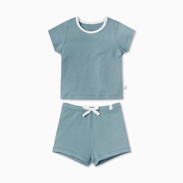 Summer Children's Ice Silk Cotton Short Sleeve Suit 2 Piece Sports Clothes Baby Thin Home Clothes
