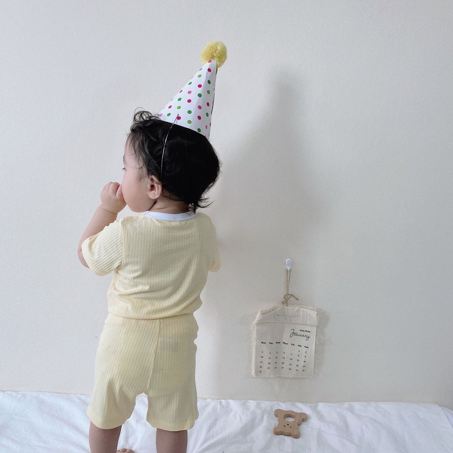 Summer Children's Ice Silk Cotton Short Sleeve Suit 2 Piece Sports Clothes Baby Thin Home Clothes