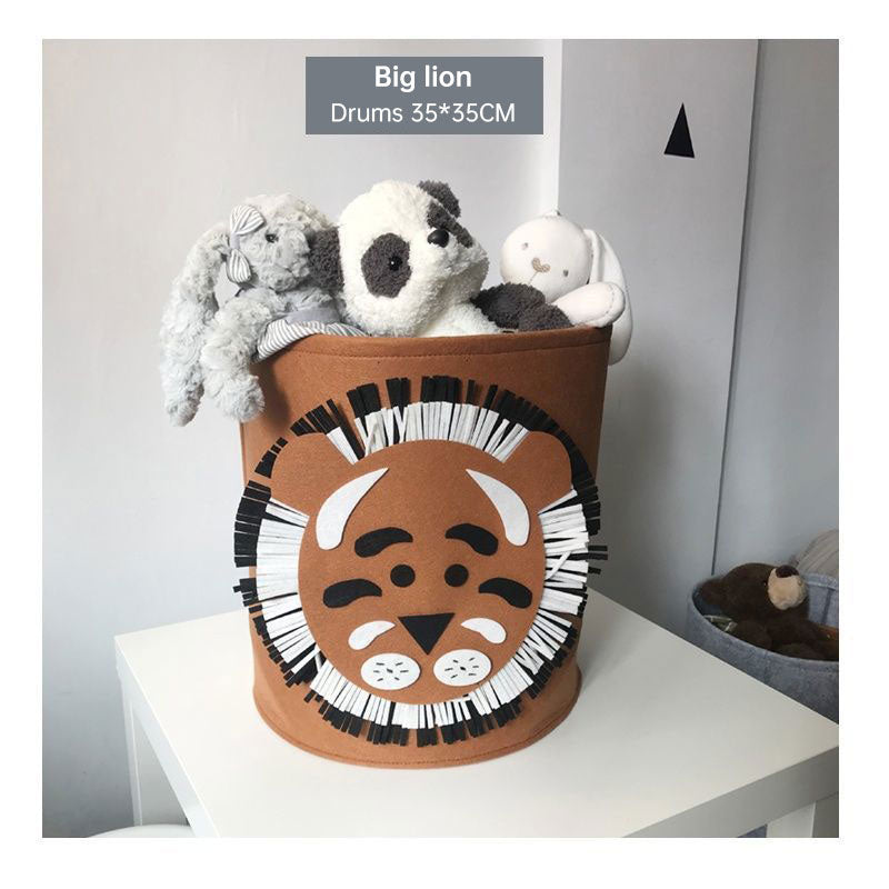 INS Cartoon Storage Basket Baby Dirty Clothes Basket Children's Toy Storage Bucket Felt Storage Bag Washable Clothes Storage