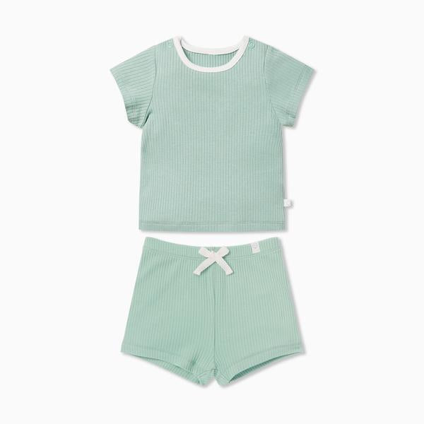 Summer Children's Ice Silk Cotton Short Sleeve Suit 2 Piece Sports Clothes Baby Thin Home Clothes