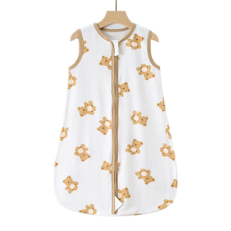 Baby sleeping bag Class A integrated four season mushroom sleeping bag zipper vest pure cotton baby anti kick vest