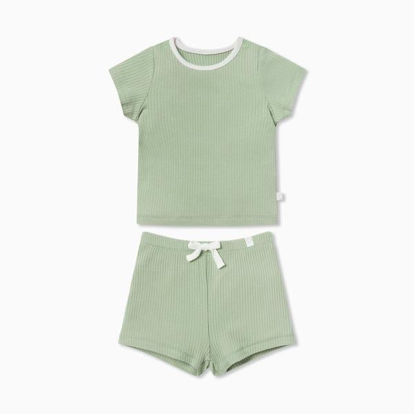 Summer Children's Ice Silk Cotton Short Sleeve Suit 2 Piece Sports Clothes Baby Thin Home Clothes