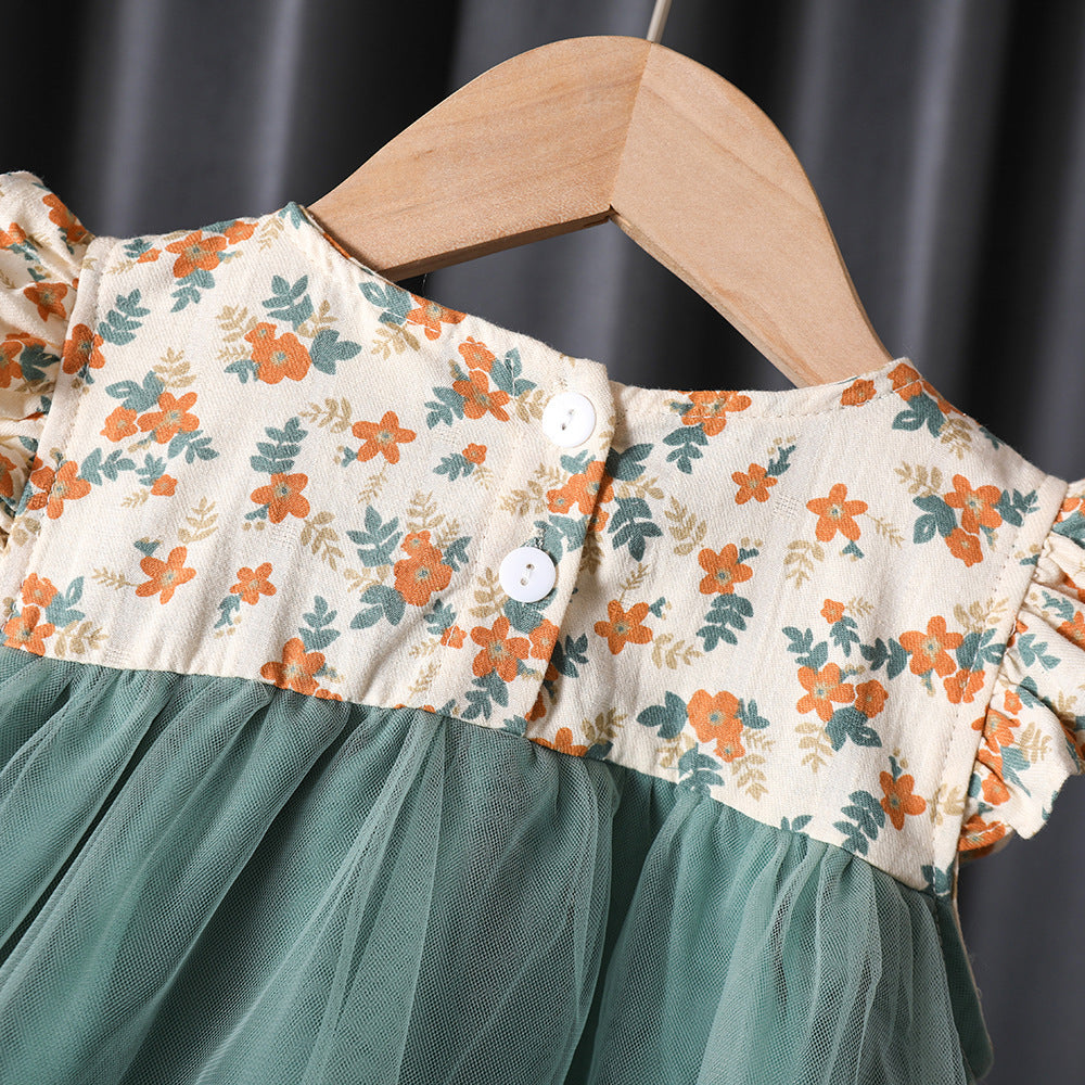 Girls Summer Dress Baby Skirt Chiffon Little Girl Fashionable Flower Princess Skirt