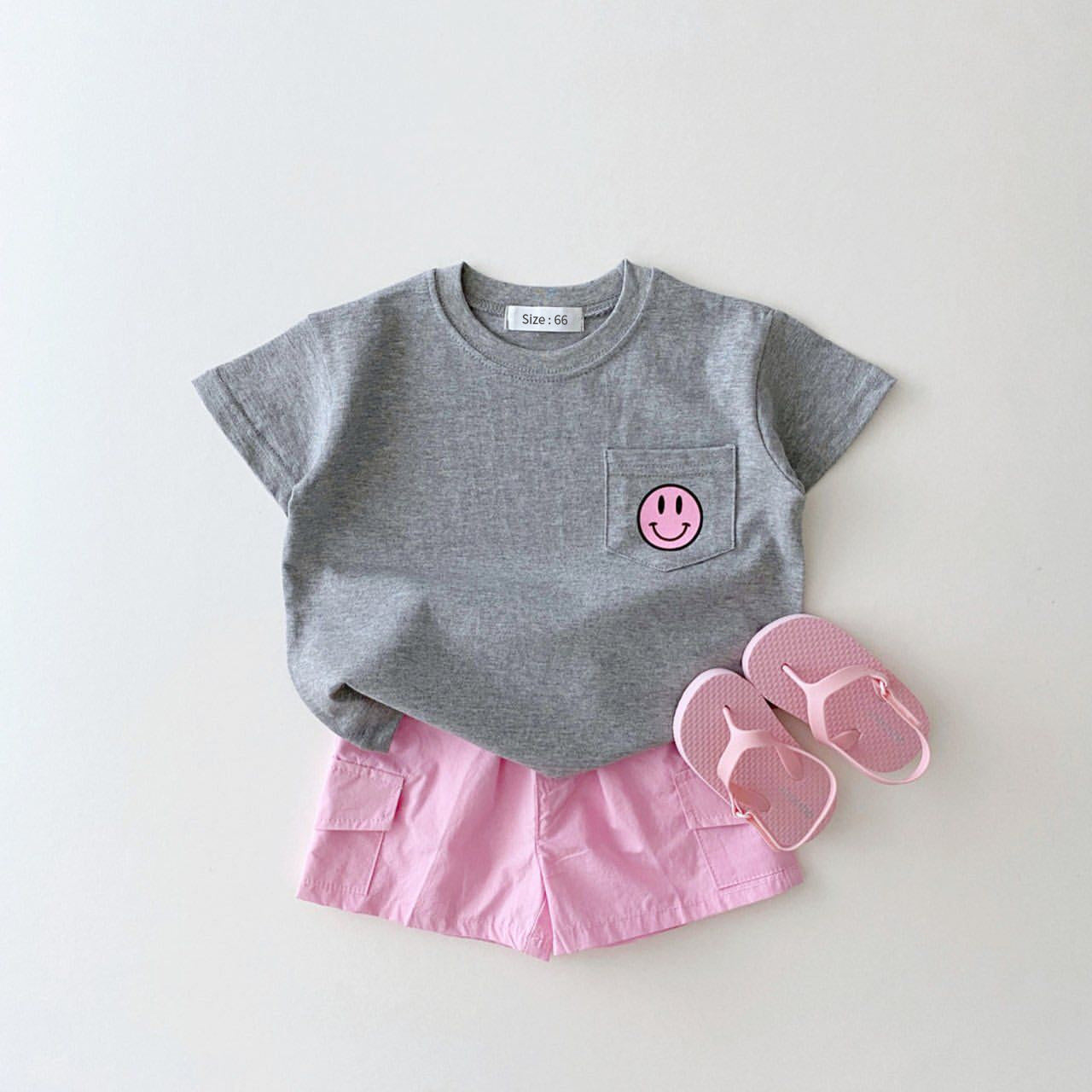 Ins Korean Version Of Children's Clothing Summer Children's Suit Baby Girl Boy T-Shirt Shorts Two-Piece Set