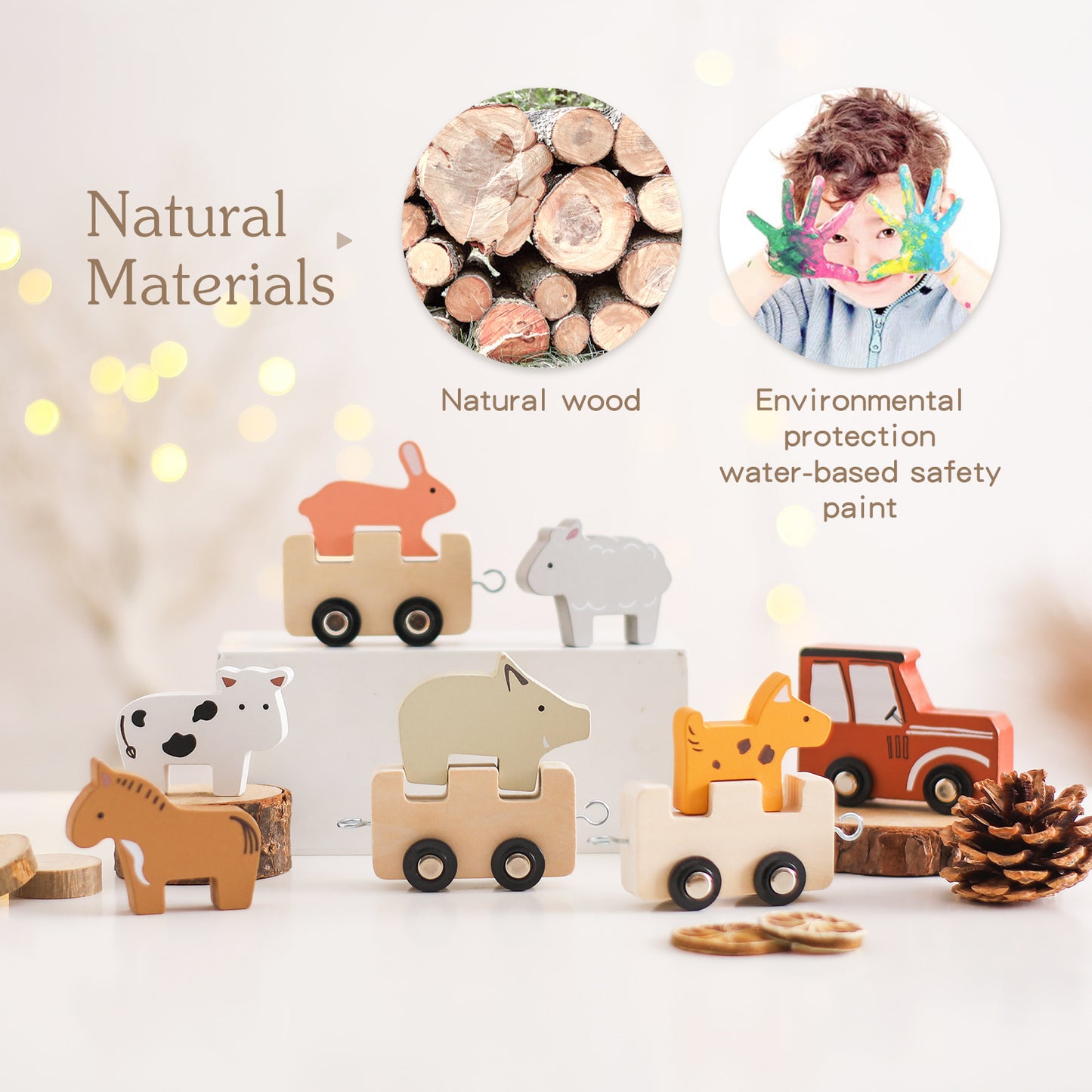 Baby puzzle early education toys, building blocks, small cars, animal farms, multi-functional puzzle building, hands-on and brain toys