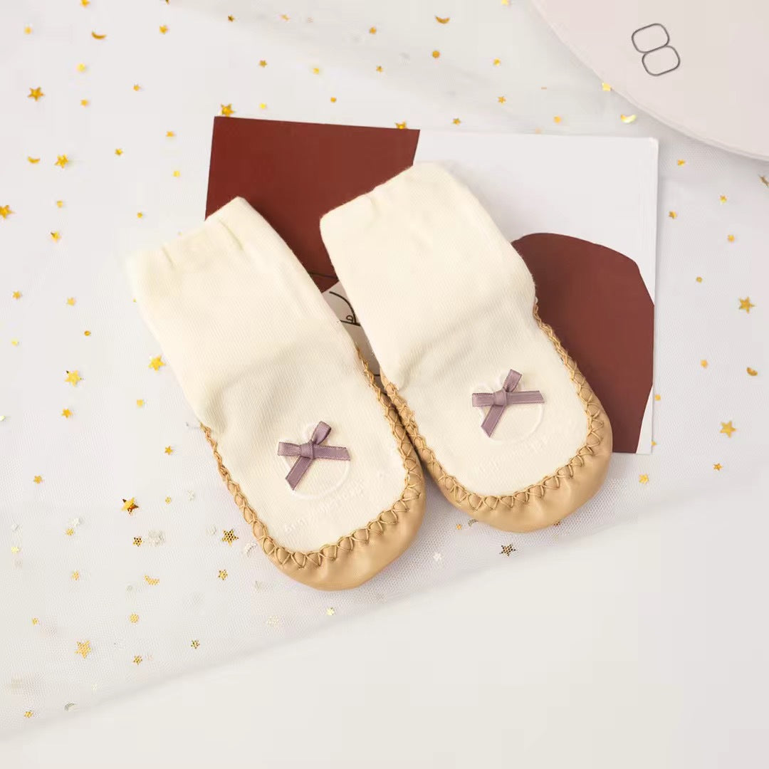 Spring and Autumn Baby Floor Socks Middle Tube Anti-slip Children's Toddler Shoes Combed Cotton Newborn 0-3 Years Old Socks