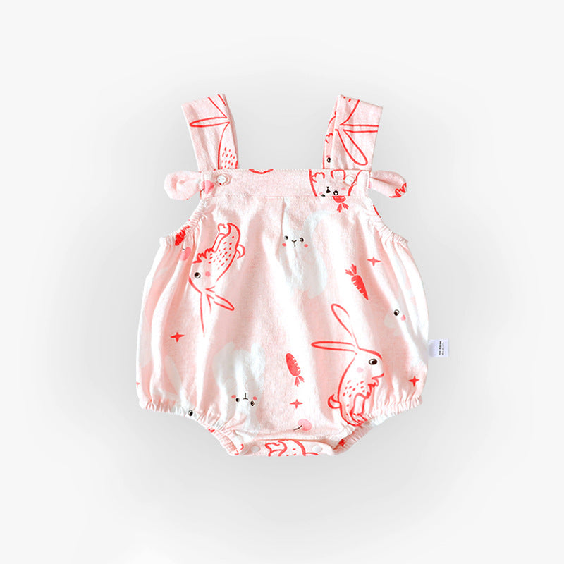 Baby Sling Bag Fart Clothes Baby Summer Thin Section Female Baby Suspender One-Piece Clothes Princess Summer Clothes Triangle Rompers