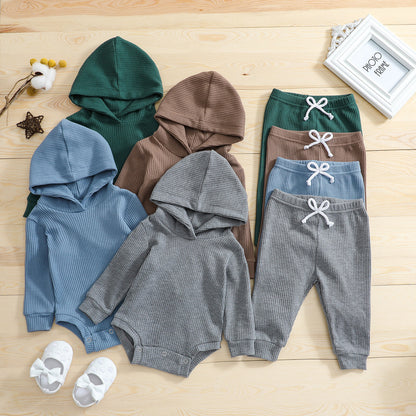 4 Colors Baby Outfits Solid Sets Infant Toddler Newborn Girls Boys Autumn Winter Baby Girl Boy Long Sleeve Romper Pants
