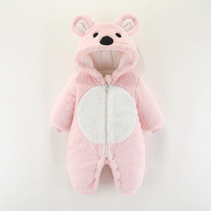 Baby Clothes Autumn And Winter Clothes One-Piece Thickened Romper Newborn Cotton Coat Outing Suit Hugging Clothes