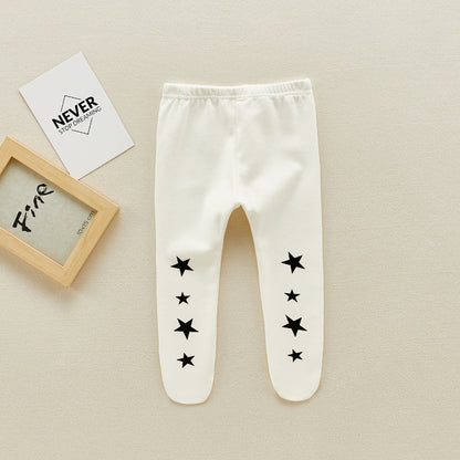 ins spring baby cute polka dot eye pantyhose cotton wild pantyhose plus velvet