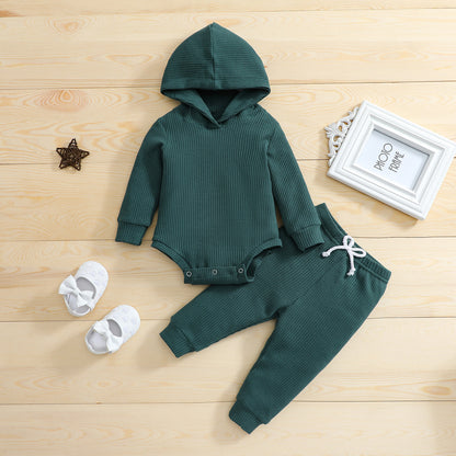 4 Colors Baby Outfits Solid Sets Infant Toddler Newborn Girls Boys Autumn Winter Baby Girl Boy Long Sleeve Romper Pants