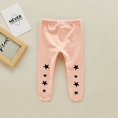 ins spring baby cute polka dot eye pantyhose cotton wild pantyhose plus velvet