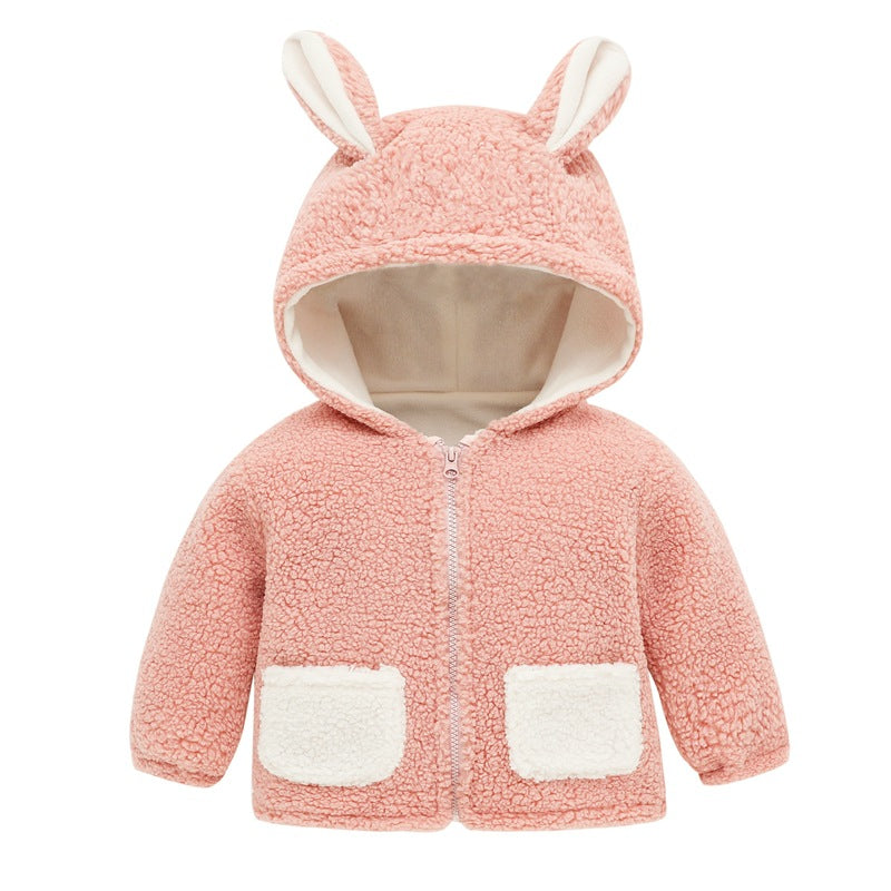 Boys Polar Fleece Jacket Girls Coat Autumn and Winter Clothes Baby Fleece Hooded Tops Baby Clothes