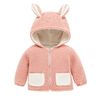 Boys Polar Fleece Jacket Girls Coat Autumn and Winter Clothes Baby Fleece Hooded Tops Baby Clothes