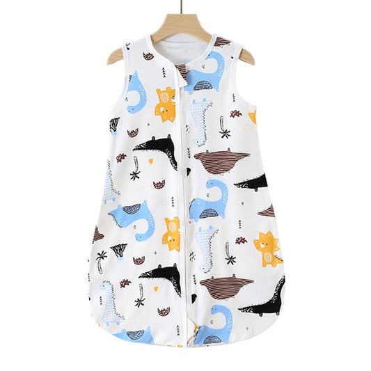 Baby sleeping bag Class A integrated four season mushroom sleeping bag zipper vest pure cotton baby anti kick vest