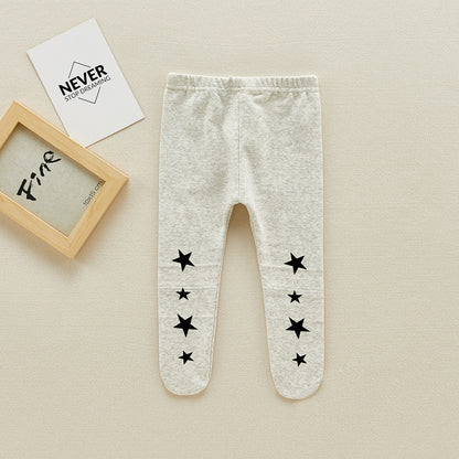 ins spring baby cute polka dot eye pantyhose cotton wild pantyhose plus velvet