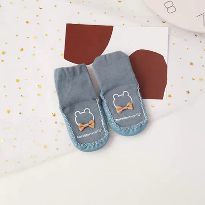 Spring and Autumn Baby Floor Socks Middle Tube Anti-slip Children's Toddler Shoes Combed Cotton Newborn 0-3 Years Old Socks