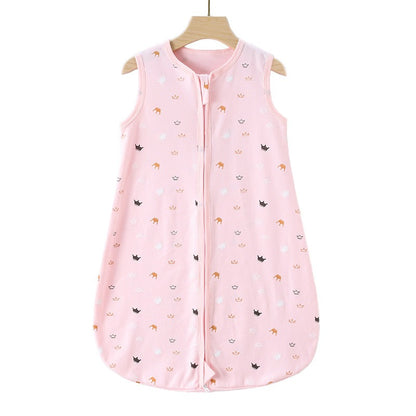 Baby sleeping bag Class A integrated four season mushroom sleeping bag zipper vest pure cotton baby anti kick vest