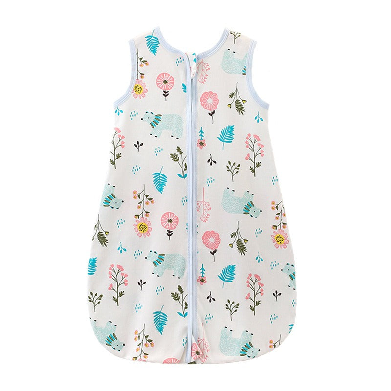 Baby sleeping bag Class A integrated four season mushroom sleeping bag zipper vest pure cotton baby anti kick vest