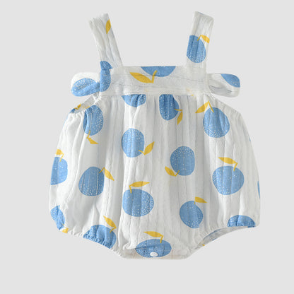 Baby Sling Bag Fart Clothes Baby Summer Thin Section Female Baby Suspender One-Piece Clothes Princess Summer Clothes Triangle Rompers