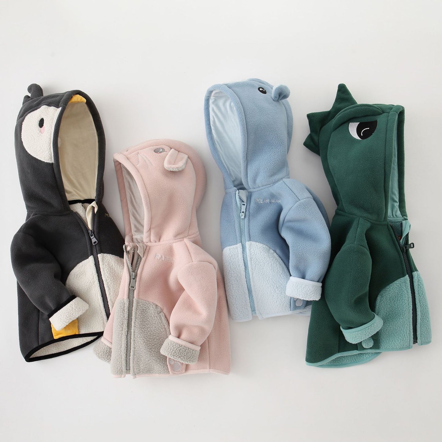Boys Polar Fleece Jacket Girls Coat Autumn and Winter Clothes Baby Fleece Hooded Tops Baby Clothes