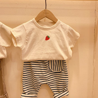 Children's clothing spring and summer boys and girls all match casual stripes comfortable pants baby trousers