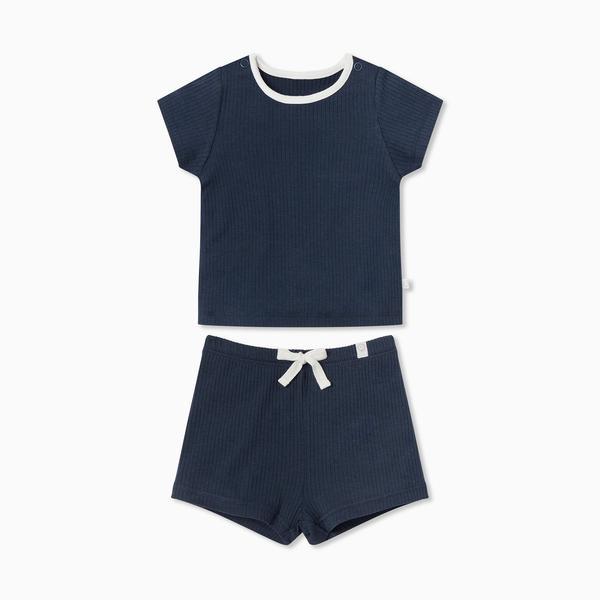 Summer Children's Ice Silk Cotton Short Sleeve Suit 2 Piece Sports Clothes Baby Thin Home Clothes