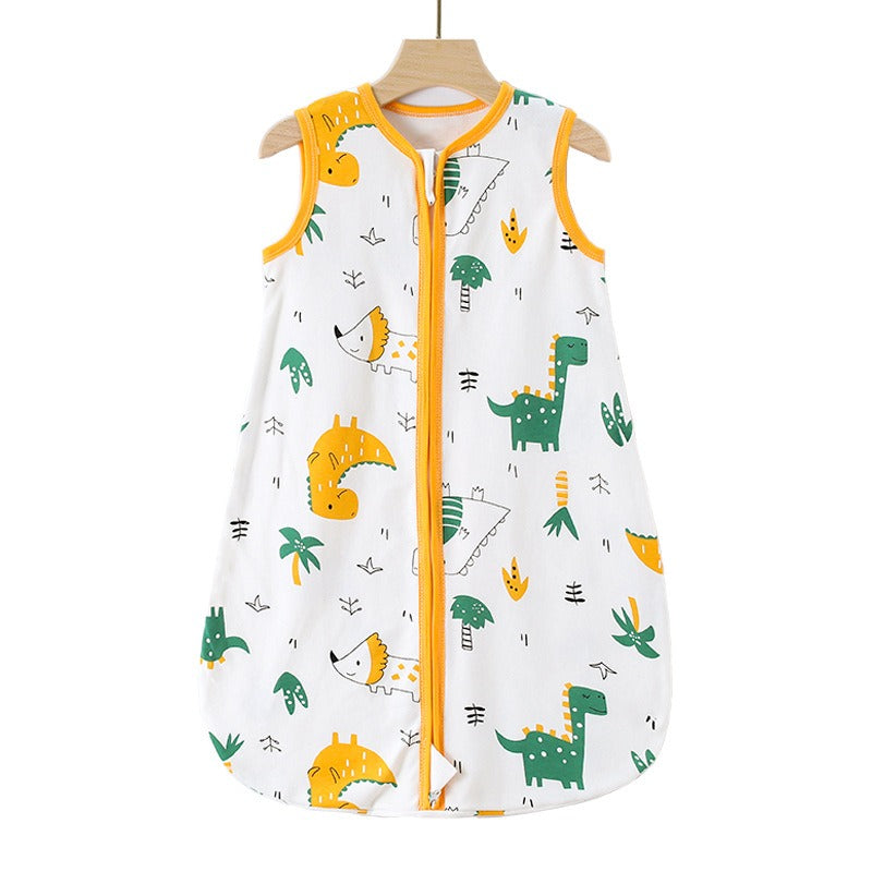 Baby sleeping bag Class A integrated four season mushroom sleeping bag zipper vest pure cotton baby anti kick vest