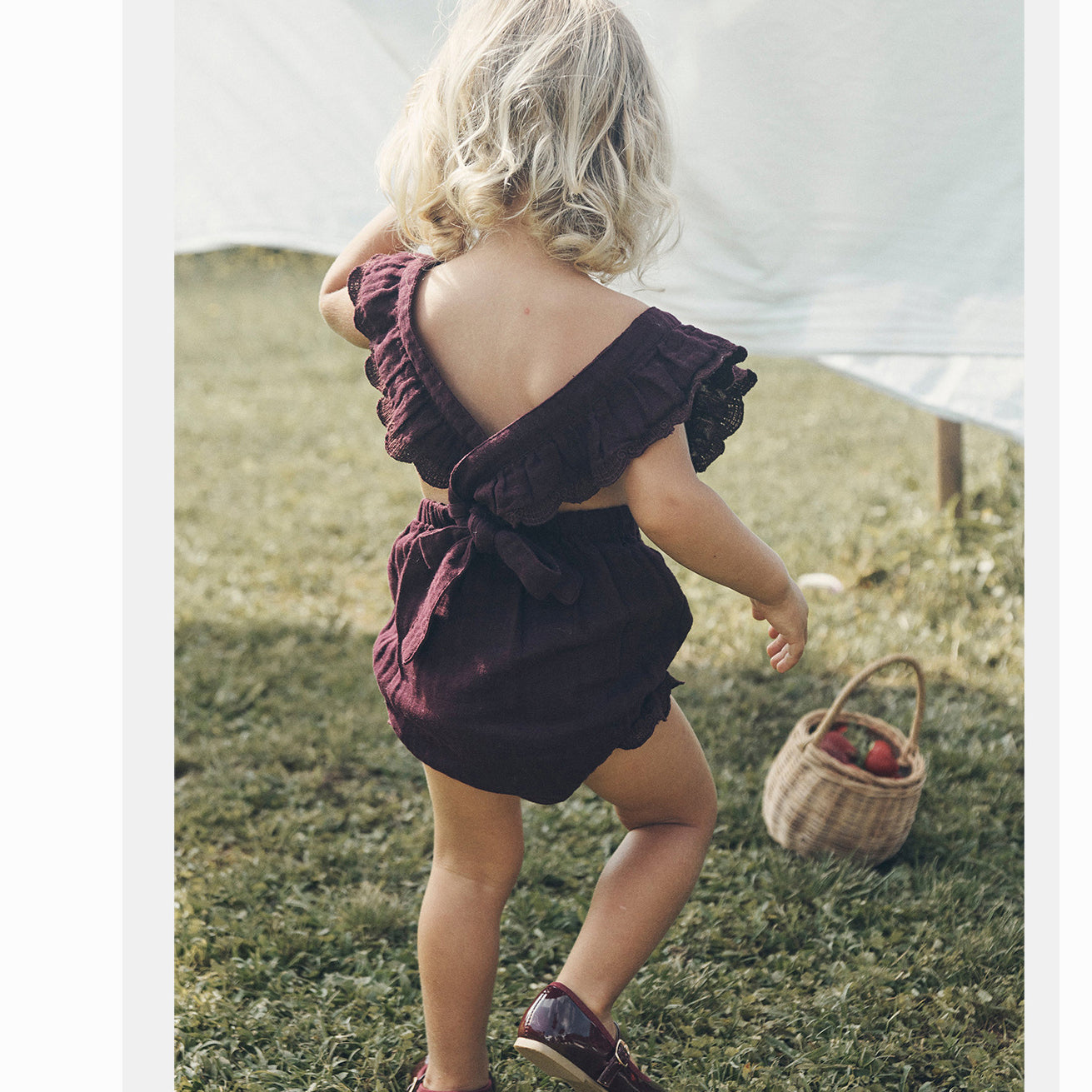 Summer Baby Thin Cotton Yarn Sling Pack Fart Clothes Ins Children Nordic Style Baby One-Piece Romper