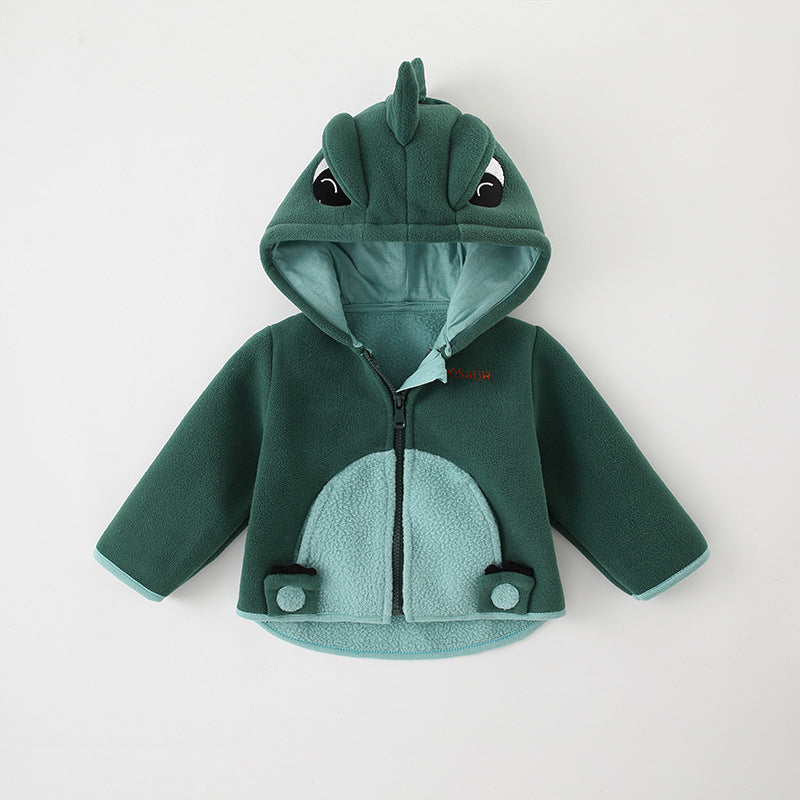 Boys Polar Fleece Jacket Girls Coat Autumn and Winter Clothes Baby Fleece Hooded Tops Baby Clothes