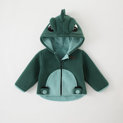 Boys Polar Fleece Jacket Girls Coat Autumn and Winter Clothes Baby Fleece Hooded Tops Baby Clothes