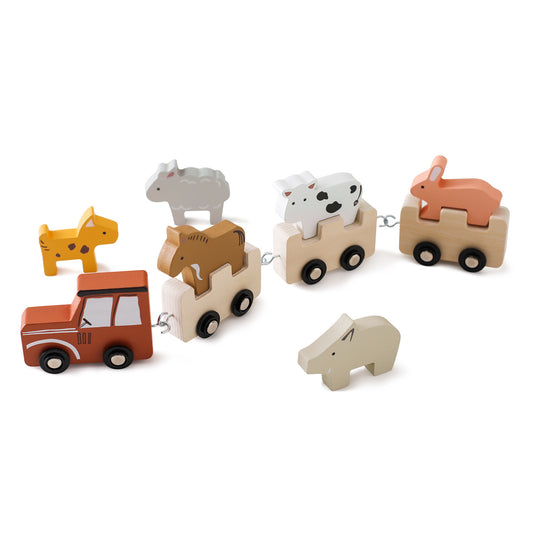 Baby puzzle early education toys, building blocks, small cars, animal farms, multi-functional puzzle building, hands-on and brain toys