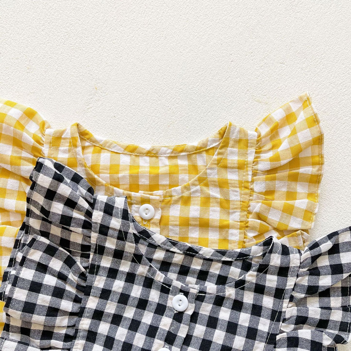 Summer Baby Cotton Sleeveless Romper Korean Color Matching Plaid Fashion Baby Girl Jumpsuit