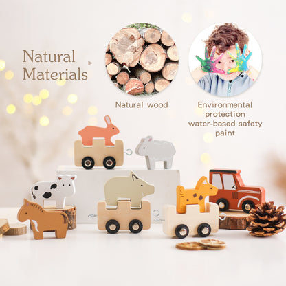 Baby puzzle early education toys, building blocks, small cars, animal farms, multi-functional puzzle building, hands-on and brain toys