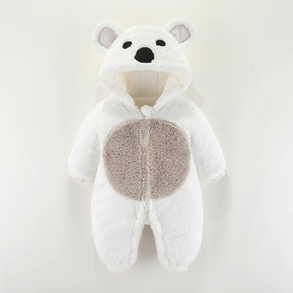 Baby Clothes Autumn And Winter Clothes One-Piece Thickened Romper Newborn Cotton Coat Outing Suit Hugging Clothes