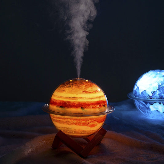 330ml Cute Moon Planet Shape Humidifiers Colorful Led Lamp Ultrasonic Water Spray Usb H20 Air Humidifier for Baby Bedroom