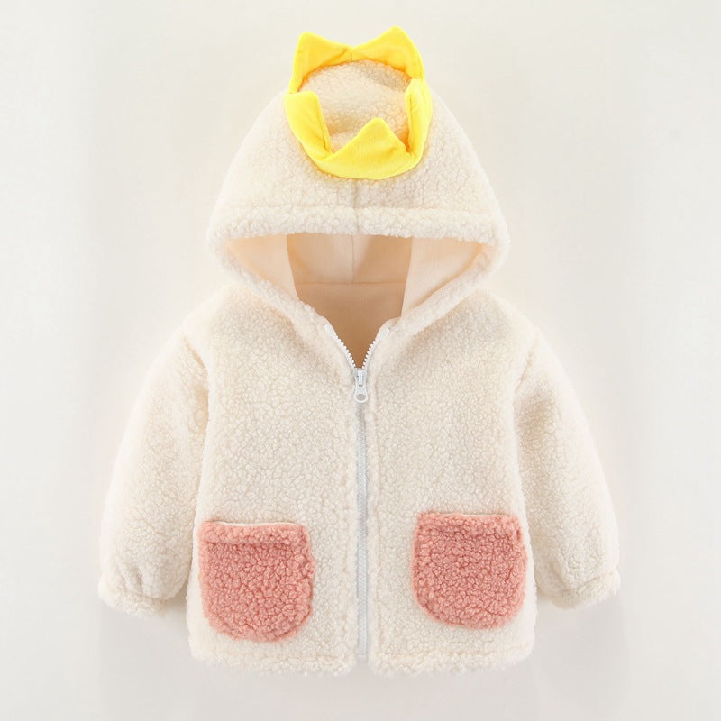 Boys Polar Fleece Jacket Girls Coat Autumn and Winter Clothes Baby Fleece Hooded Tops Baby Clothes
